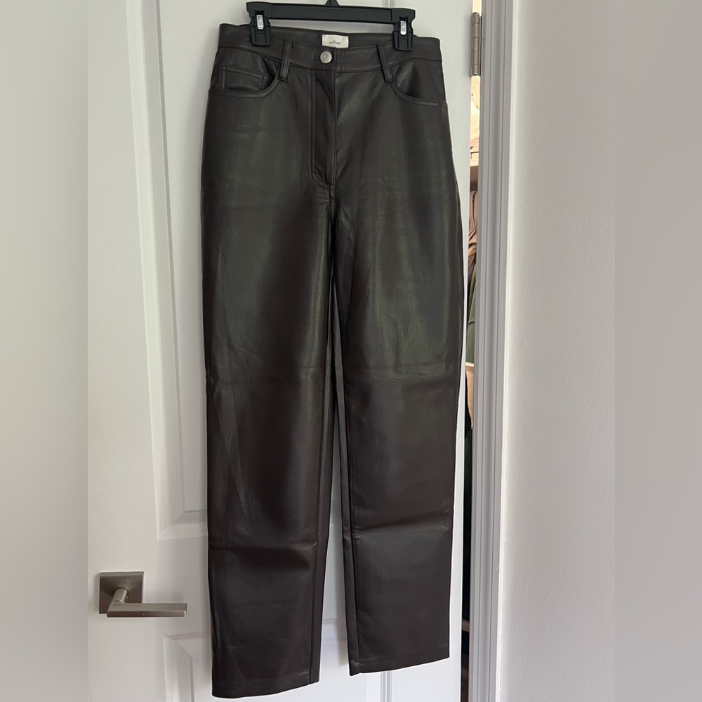 Aritzia Melina Leather Pant - Espresso